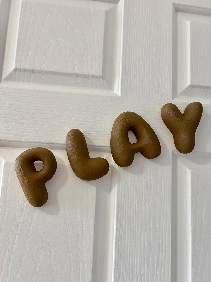 Teddy Bear Texture Bubble Letters