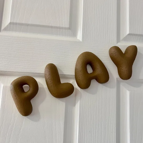 Teddy Bear Texture Bubble Letters