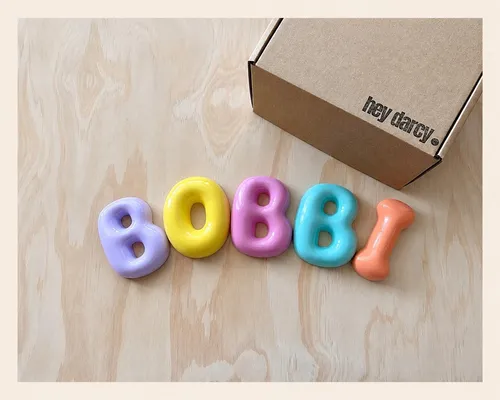 Clay-Look Bubble Letters