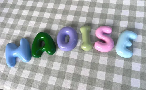 Clay-Look Bubble Letters